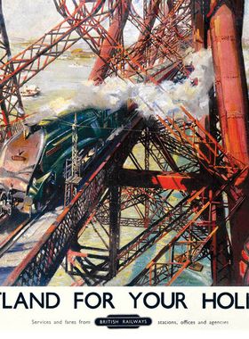 Forth Bridge, Scotland for Holidays Railway Poster
