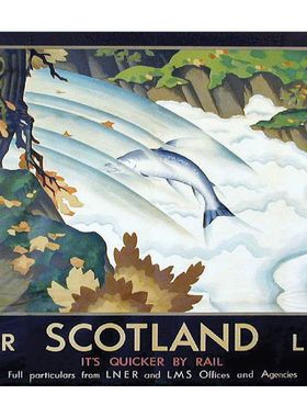 Leaping Salmon - Scotland Railway (c1930) Poster