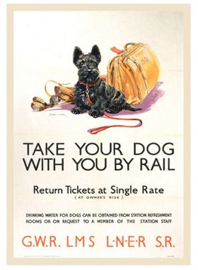 Take Your Dog By Rail (1935) Railway Poster