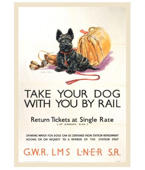 Take Your Dog By Rail (1935) Railway Poster