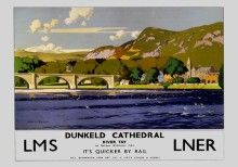 Dunkeld Cathedral, River Tay (1935) Railway Poster