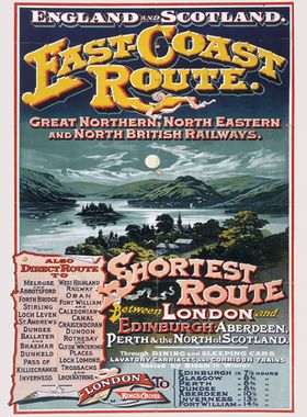 East Coast Route (1895) Railway Poster