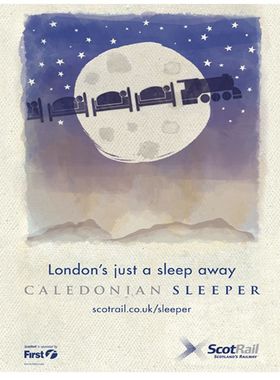 Caledonian Sleeper Railway Poster