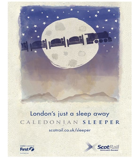Caledonian Sleeper Railway Poster