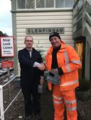 Handover of cab display units to Glenfinnan Station Museum